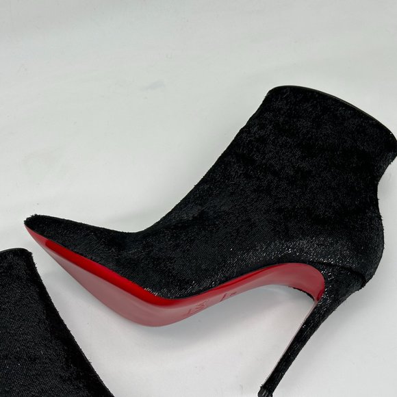 Christian Louboutin SO KATE BOOTY 100 Velours Papillon Ankle Boots Heels - Picture 13 of 16